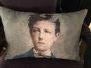 Coussin lin ancien portrait Arthur Rimbaud