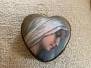 Coeur précieux "Vierge Marie" lin velours