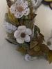 Couronne fleurs esprit baroqueen tissus anciens recyclés - tulle de mariée