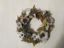 Couronne fleurs esprit baroqueen tissus anciens recyclés - tulle de mariée