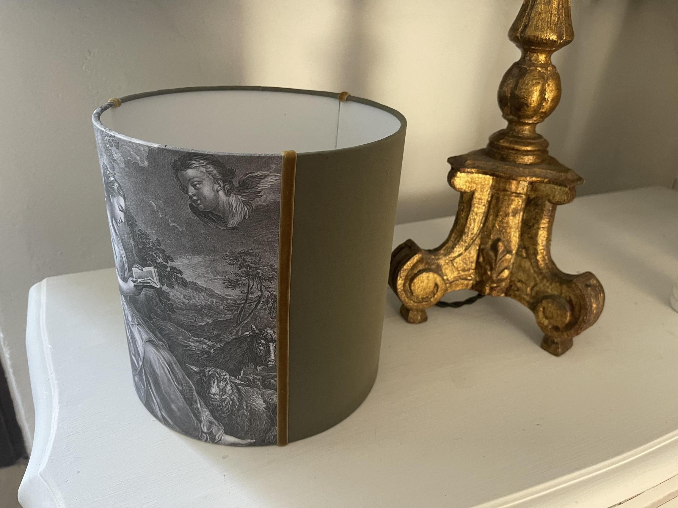 ABAT JOUR TAMBOUR 30X20CM AVEC FRANGE MACHLI - Voglio Bene
